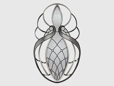 Abstract Decorative Art Piece With Symmetrical Curves And Intricate Grid Pattern Design 3d model