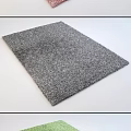 Gray Square Carpet With Textured Surface For Modern Living Room Decor 3d model
