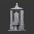 Traditional Stone Washbasin With Decorative Tiles Carved Base And Ornate Canopy Design