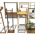Wooden Clothes Racks Different Styles Floor Standing Designs With Plant And Towel