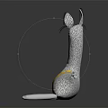 Gray Llama Shaped Decorative Furniture With Yellow Square Pattern And White Legs Ears