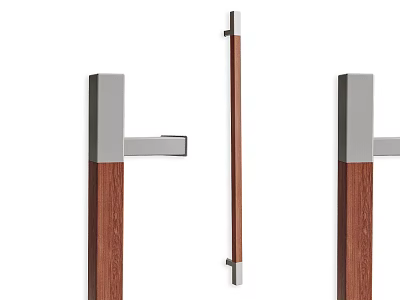 Modern Wooden And Metal Door Handles With Sleek Contemporary Design 3d model