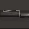 Black Metal Flashlight With Textured Grip And LED Bulb Design