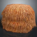 Rustic Hay Bale With Natural Straw Texture On Dark Background And Round Shape 3d model