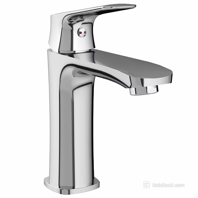 Modern Chrome Single Handle Faucet With Sleek Design For Bathroom Basin 3d model 