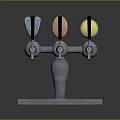 Commercial Beer Tap Dispenser With Multiple Colored Handles And Metal Base