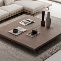 BB Italia Dock Coffee Table Minimalist Coffee Table Leather Coffee Table Combination 3d model