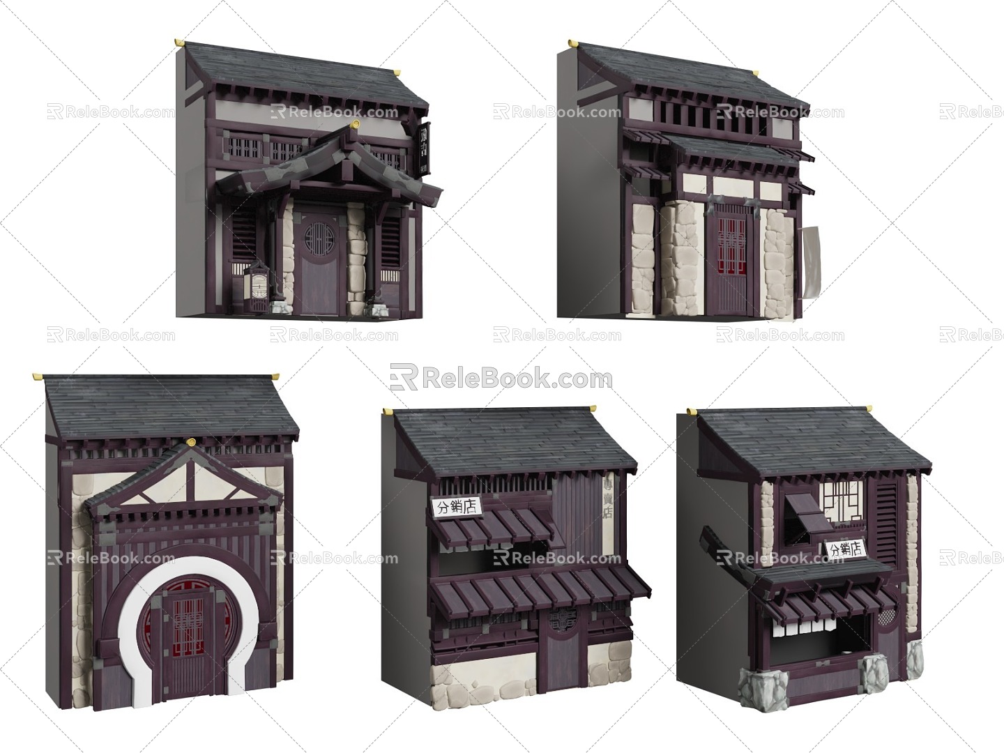 ancient building assets chinese style building pavilion ancient building ancient building chinese style japanese style ancient building japanese style roof japanese style shop japanese style building accessories 3d model