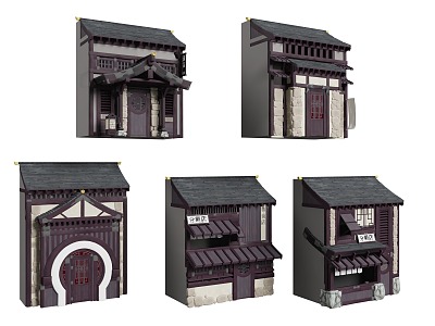 ancient building assets chinese style building pavilion ancient building ancient building chinese style japanese style ancient building japanese style roof japanese style shop japanese style building accessories 3d model