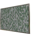Stylish Decorative Backdrop Wall With Green Gray Water Droplet Pattern And Metallic Frame