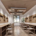 Spacious Book Art Studio with Wooden Tables Wall Tools Display Potted Plants and Natural Light