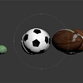 Various Sports Balls Including Volleyballs Soccer Balls Footballs and Golf Balls on Dark Reflective Surface