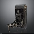 Vintage Foldable Electronic Camera With Retro Design Metal Leather Parts