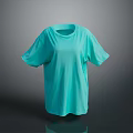 Light Blue Short Sleeve T Shirt Casual Daily Wear Simple Design