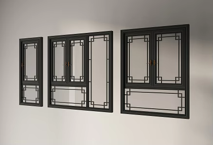 Chinese-style window new Chinese-style window casement window glass window door window bay window floor-to-ceiling window 3d model