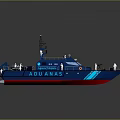 Blue Sun Anna Patrol Boat With Crew Figures And Radar Equipment