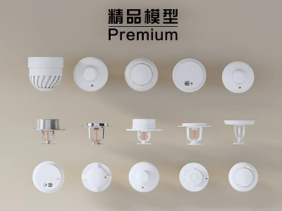 Premium Fire Safety Equipment with Various Smoke Detectors and Alarm Models 3d model