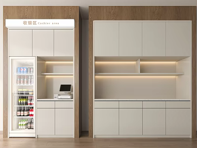 Modern White Sideboard With LED Lighting Glass Door Storage And Cabinet Design 3d model