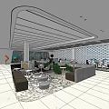 Modern Public Office Interior With Open Layout Desks Chairs And Lounge Area
