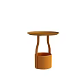 Modern Orange Coffee Table With Round Top And Storage Basket Design 3d model