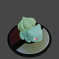 Bulbasaur Pokemon Character With Green Body Red Eyes And Plant Bulb On Circular Platform