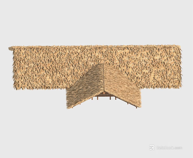 Traditional Thatch Roof Architectural Structure With Natural Straw Material And Rustic Design Features 3d model 