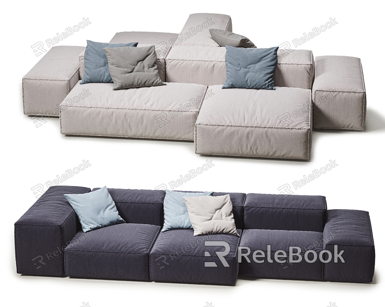 Modern Combination Sofa Fabric Multi-Person Casual Sofa model