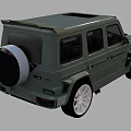 Army Green Off Road SUV With Roof Rack White Alloy Wheels And Rugged Design