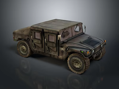 Military Green Off Road Vehicle Featuring Rugged Exterior Hard Top And Large Tires 3d model