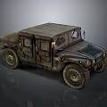 Military Green Off Road Vehicle Featuring Rugged Exterior Hard Top And Large Tires