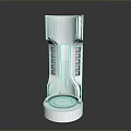 White Modern Tech Inspired Object With Vertical Grooves And Circular Base 3d model