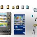 big refrigerator beverage vending machine beverage machine light bulb food bottle bar chair 3d model