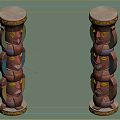 Modern Column Cartoon Totem Pillar 3d model