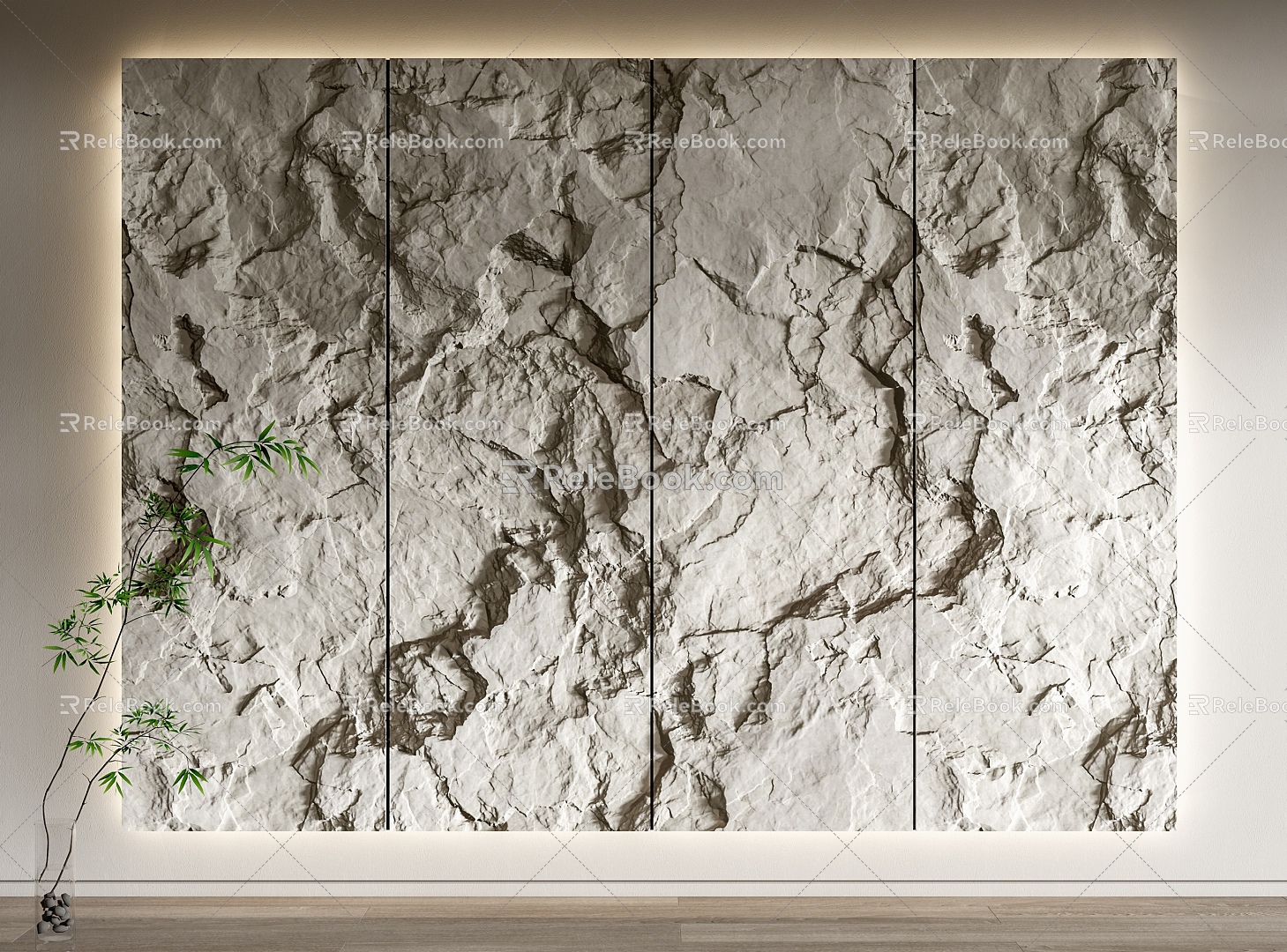 Modern background wall rubble wall stone background wall molten rock cement slab rock wall background wall 3d model