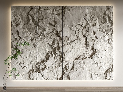 Modern background wall rubble wall stone background wall molten rock cement slab rock wall background wall model