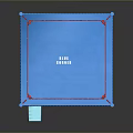 Sturdy Blue Boxing Ring Design With Red Ropes And Blue Steps 3d model