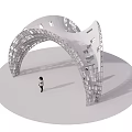 Modern Outdoor Curved Pergola Structure With Hollow Design And Human Figure