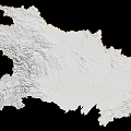 Artistic Wall Decor Map With Green Terrain Yellow Outline And Mountainous Regions