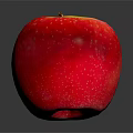 Juicy Fresh Red Yellow Gradient Apple With White Dots On Shiny Black Background