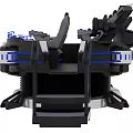 Futuristic Sci Fi Machine Featuring Blue Lights And Circular Base Design