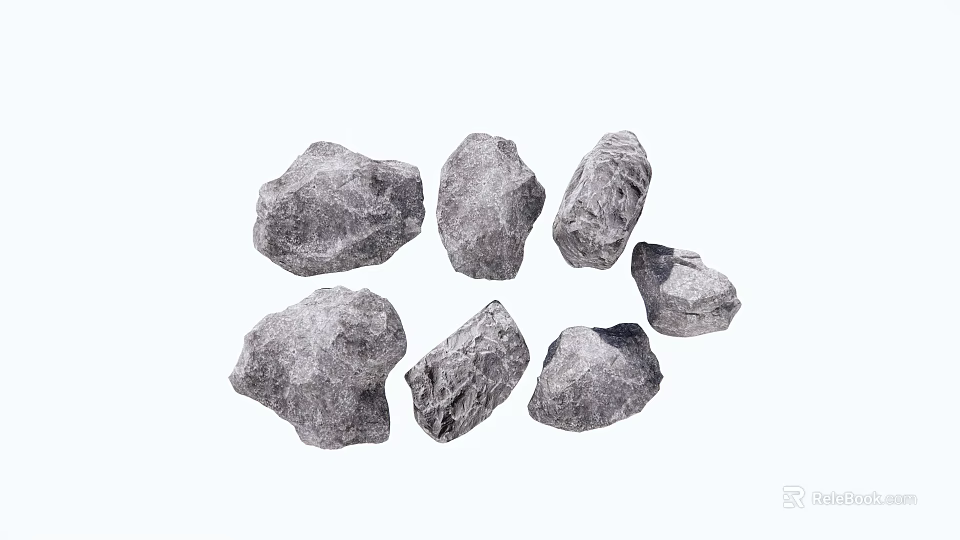 Natural Stones and Wood Materials with Textured Surfaces for Decorative Projects 3d model 
