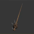 Decorative Golden Sword With Intricate Handle And Smoke Effect On Dark Background