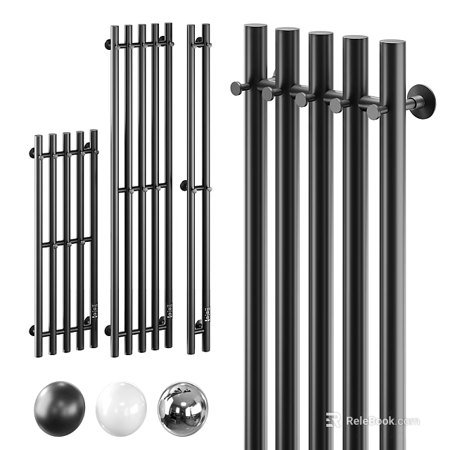 Black Metal Towel Racks For Bathroom 3d model 