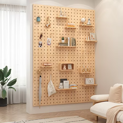 Modern Pegboard Wall Decor For Storage And 3d model