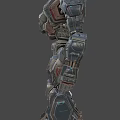 Futuristic Robot Character Design With Metallic Armor And Blue Light Details
