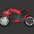 Red Sport Motorcycle 3D Rendering With Sleek Design Black Seat And Silver Wheels