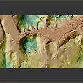 3D Colored Terrain Model With Rolling Hills Green And Brown Landscapes