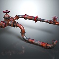 Industrial LOFT water pipe pipe valve iron pipe 3d model