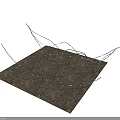 Thin Black Hair Strands Isolated On White Background With Fine Structure