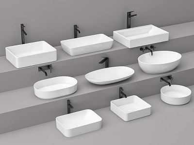 wash basin wash basin counter basin faucet 3d model